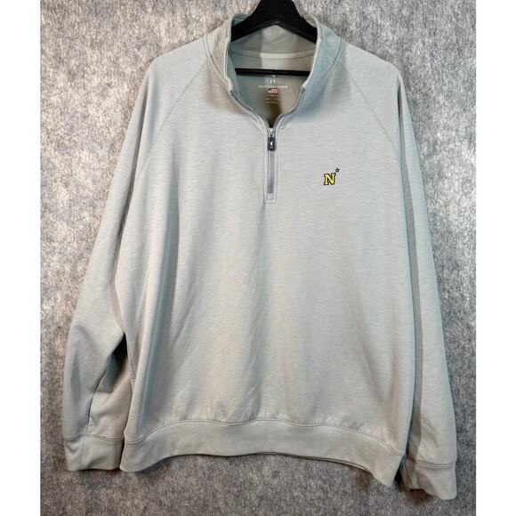Fairway & Greene Mens Gray Navy Midshipmen 1/4 Zip Pullover Collegiate - XXL - Picture 1 of 9